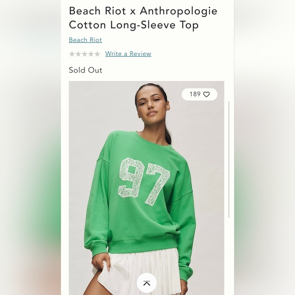 Beach Riot Sweaters - Beach Riot Cotton Pullover Top. Green